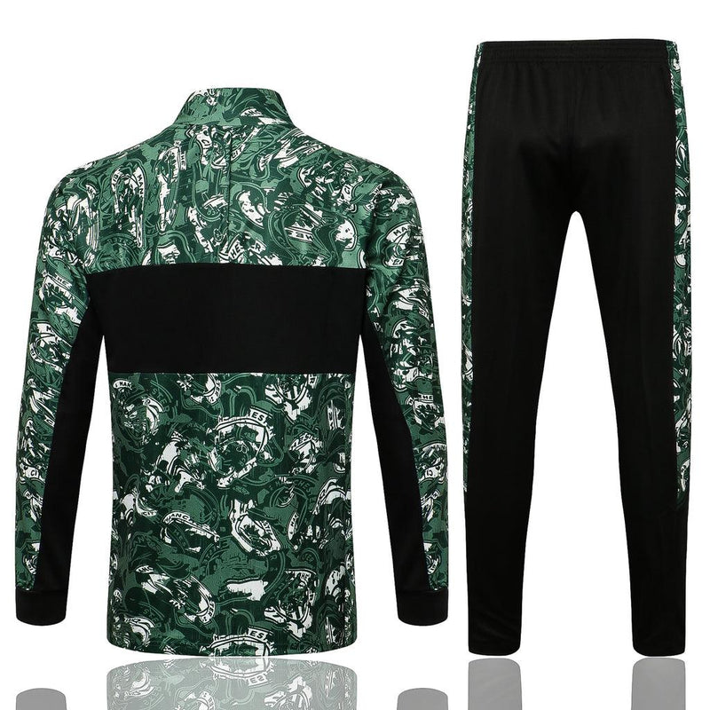Conjunto Inverno Manchester City Preta e Verde Puma - Com Fecho